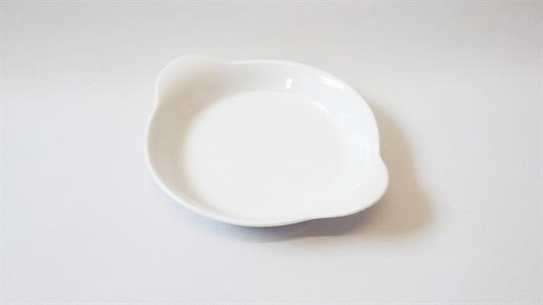 Portionsfad / Gratinfad, hvidt porcelæn, dia. 16 cm